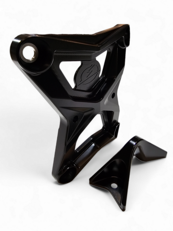 Polaris RZR Pro XP Radius Rod Plate - Rear - Elektric Off Road - With Tow Hook, Anodized - Black - `20-`24